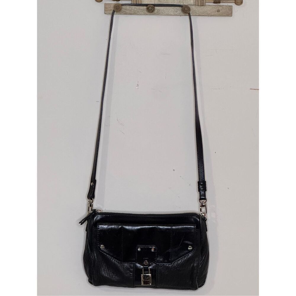 Milly Black Leather Crossbody Purse